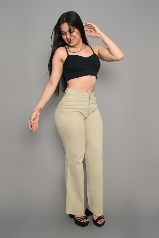 JEAN CARGO DAMA COLOR CAKI REF 3568-C
