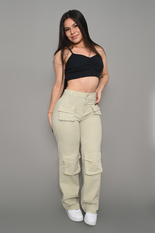 JEAN CARGO DAMA COLOR BIEGE REF 3567-B