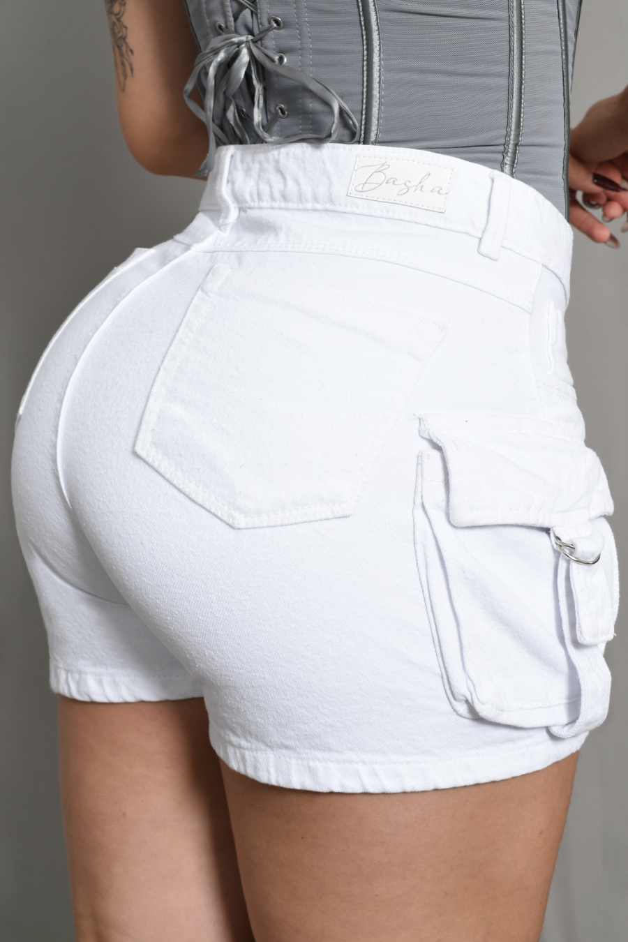 DENIM SHORT CARGO BLANCO REF 3573