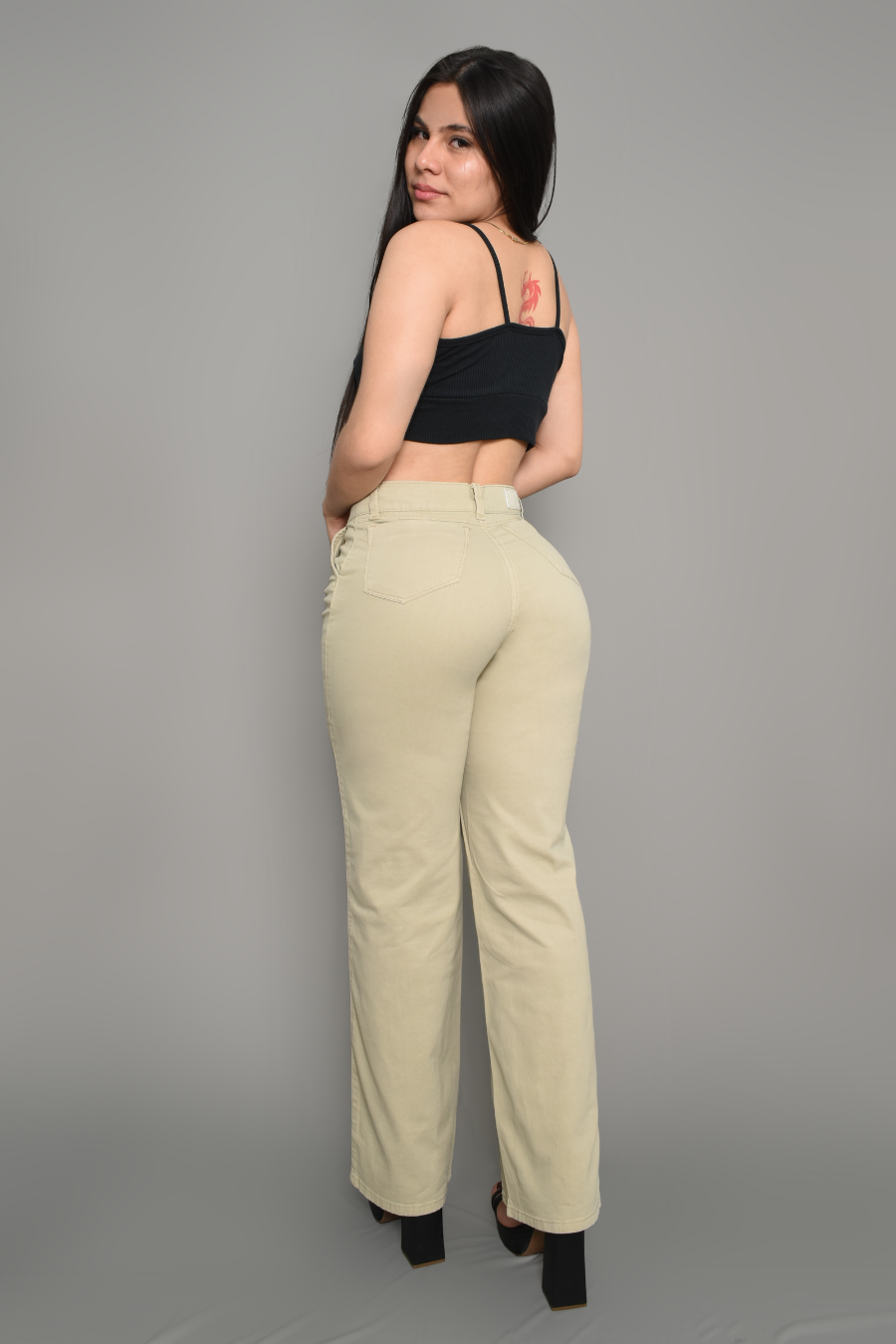 JEAN CARGO DAMA COLOR CAKI REF 3568-C