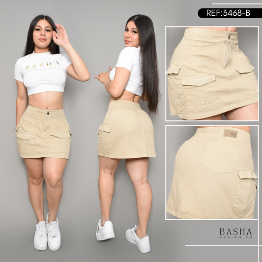 DENIM FALDA COLOR BEIGE REF 3468