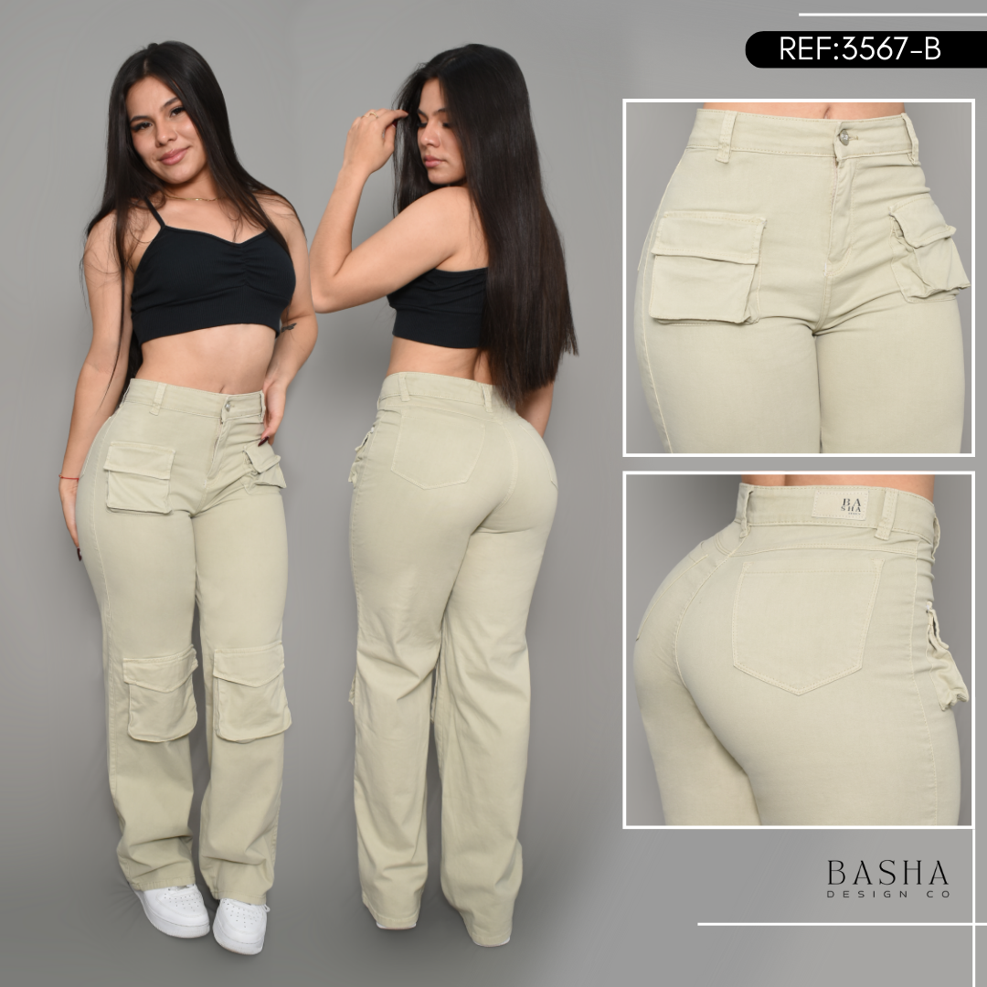 JEAN CARGO DAMA COLOR BIEGE REF 3567-B
