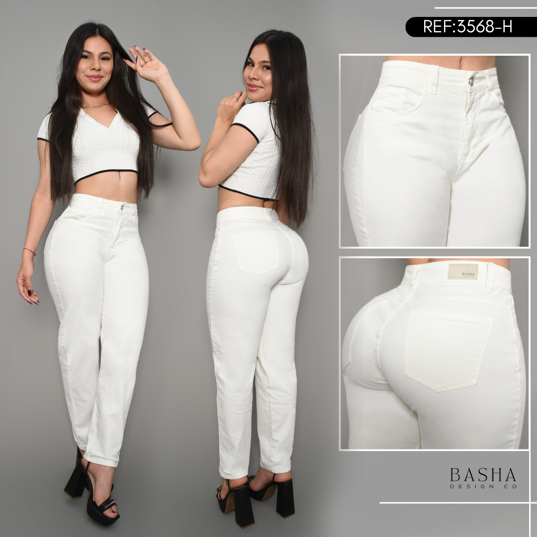 JEAN CARGO DAMA COLOR HUESO REF 3568-H