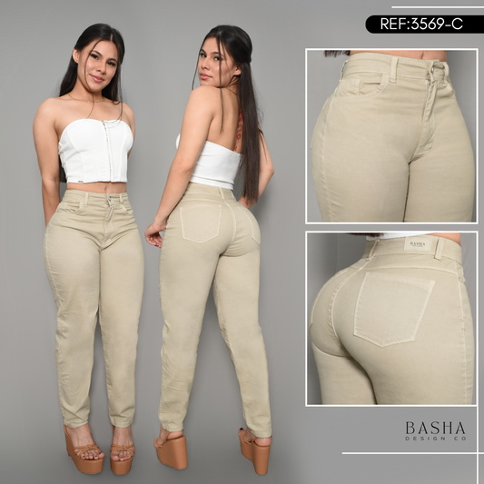 JEAN CARGO DAMA COLOR CAKI REF 3569-C