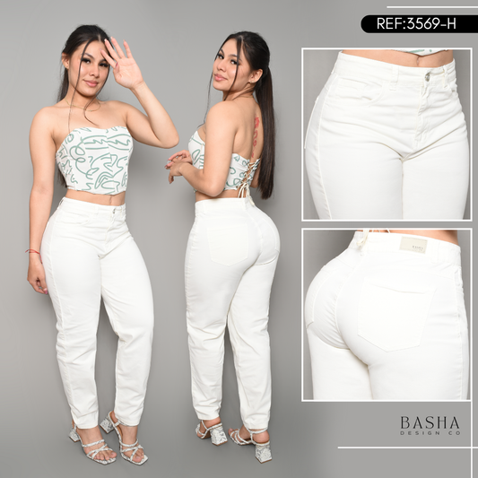 JEAN CARGO DAMA COLOR HUESO REF 3569-H