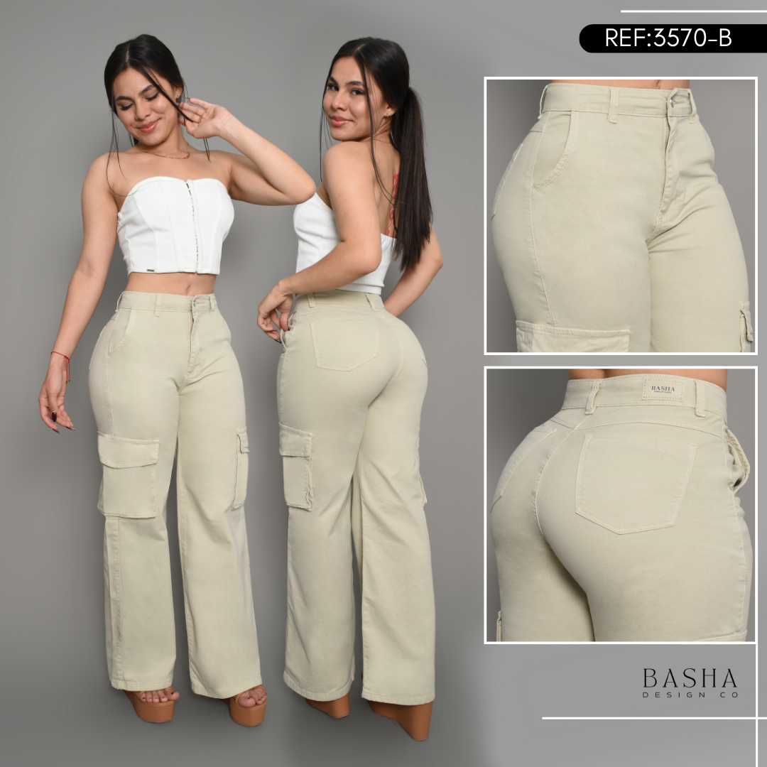 JEAN CARGO DAMA COLOR BEIGE REF 3570-B