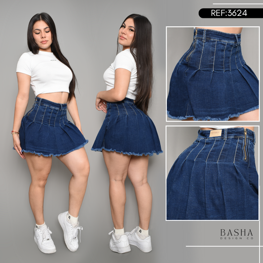 DENIM FALDA DE PLIEGUES REF 3624