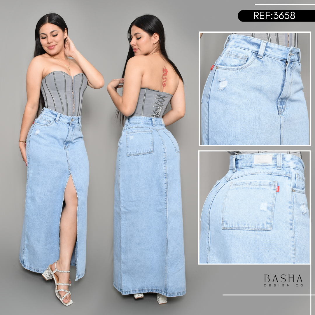 DENIM FALDA LARGA REF 3658