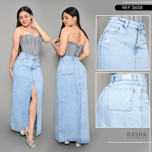 DENIM FALDA LARGA REF 3658